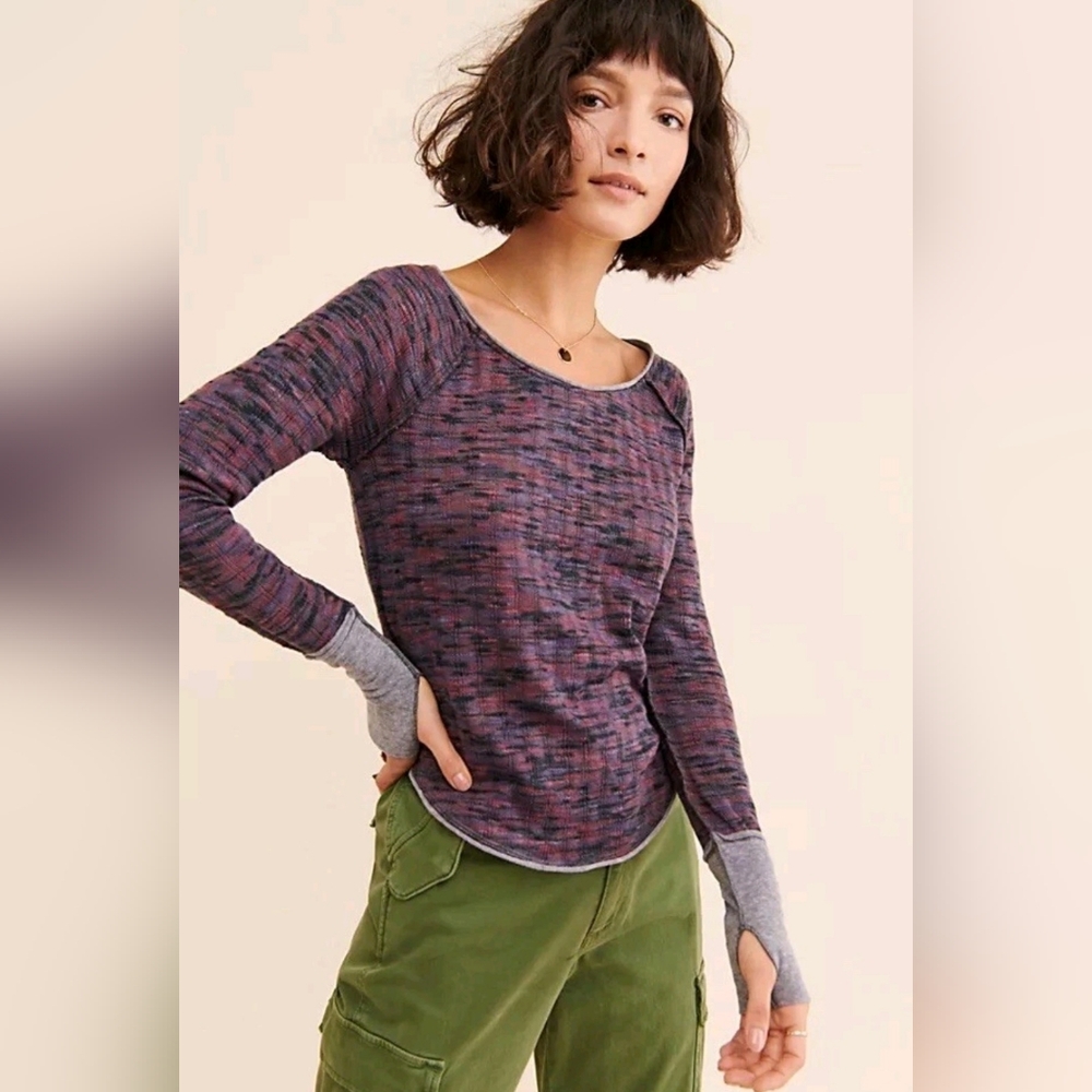 Free People We The Free Spaced Out Sweater Night Combo XS NWT